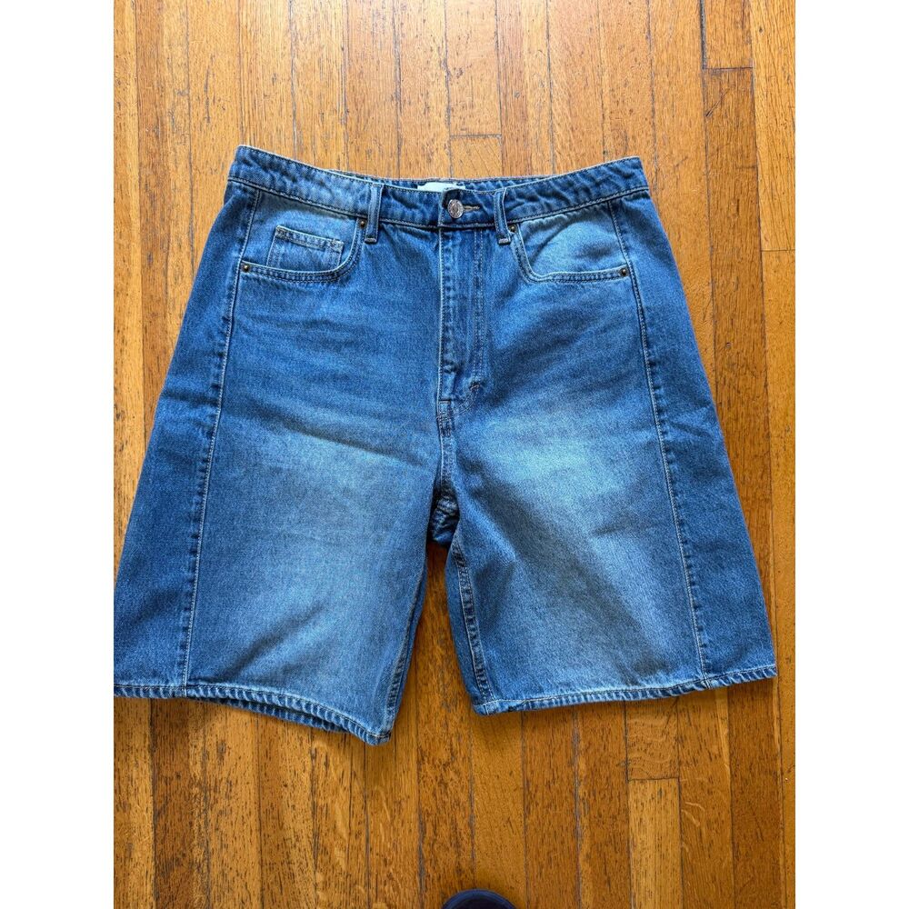 H&M wide-leg shorts, denim, size 10, worn once.